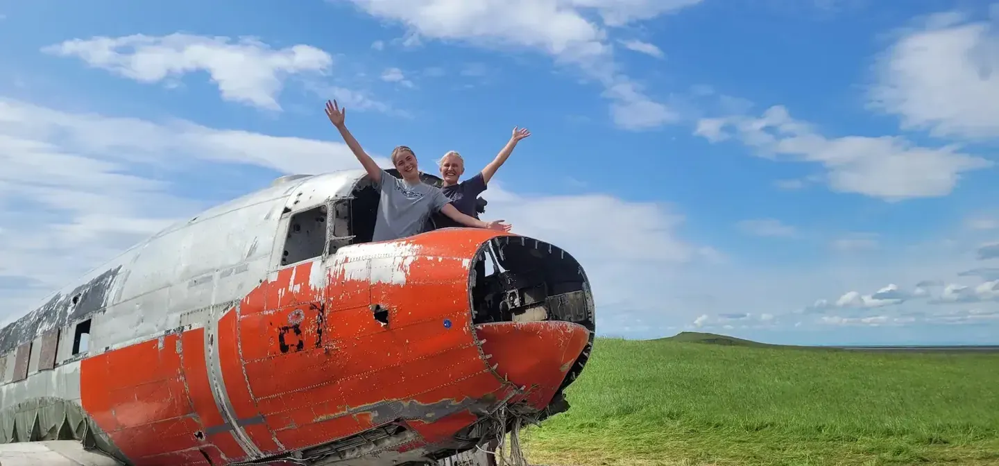 A memorable moment beside the orange nose of the DC-3